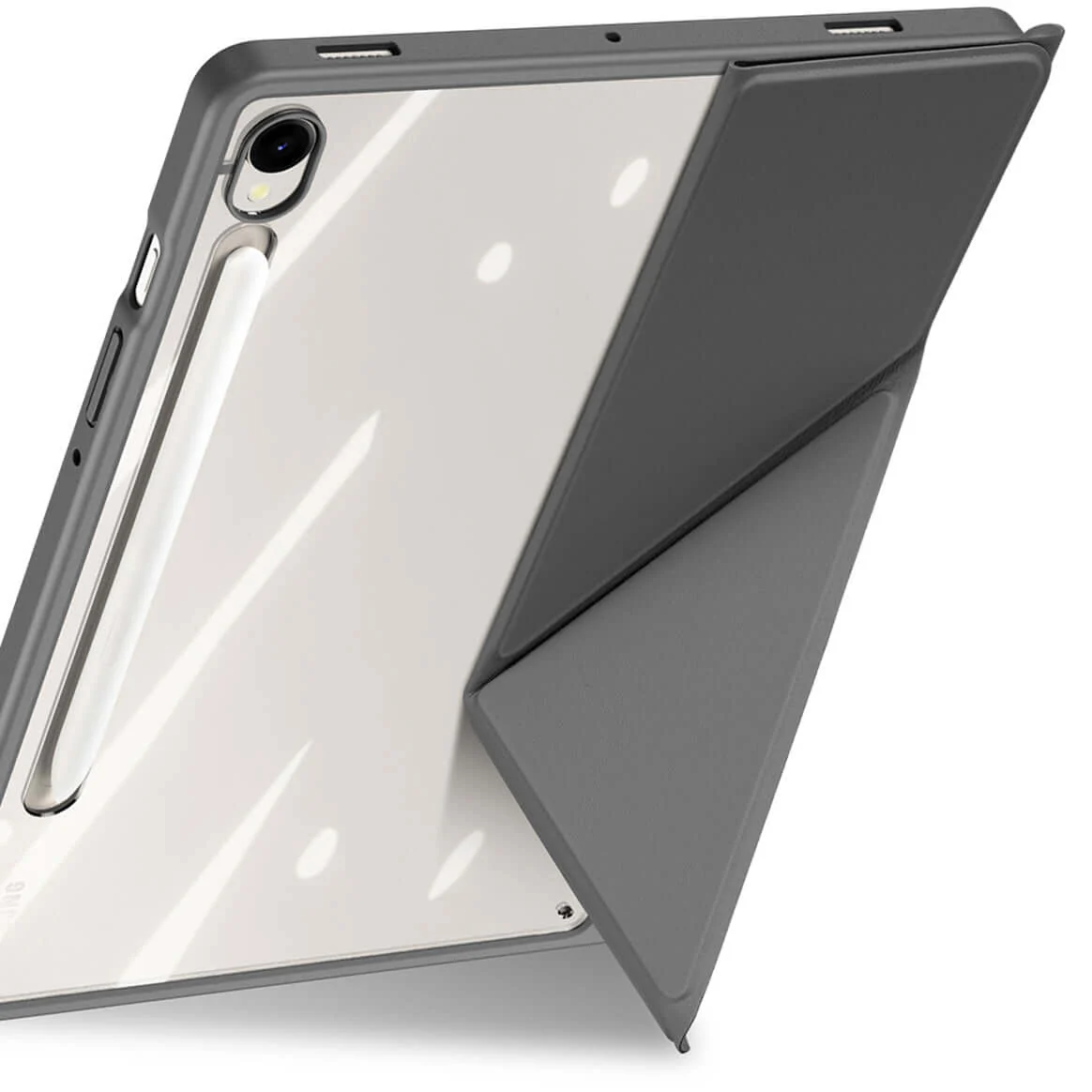 Schutzhülle mit Klappe für Galaxy Tab S10 FE / S9 FE / S9, Dux Ducis Magi, Transparent und Grau - Image 8