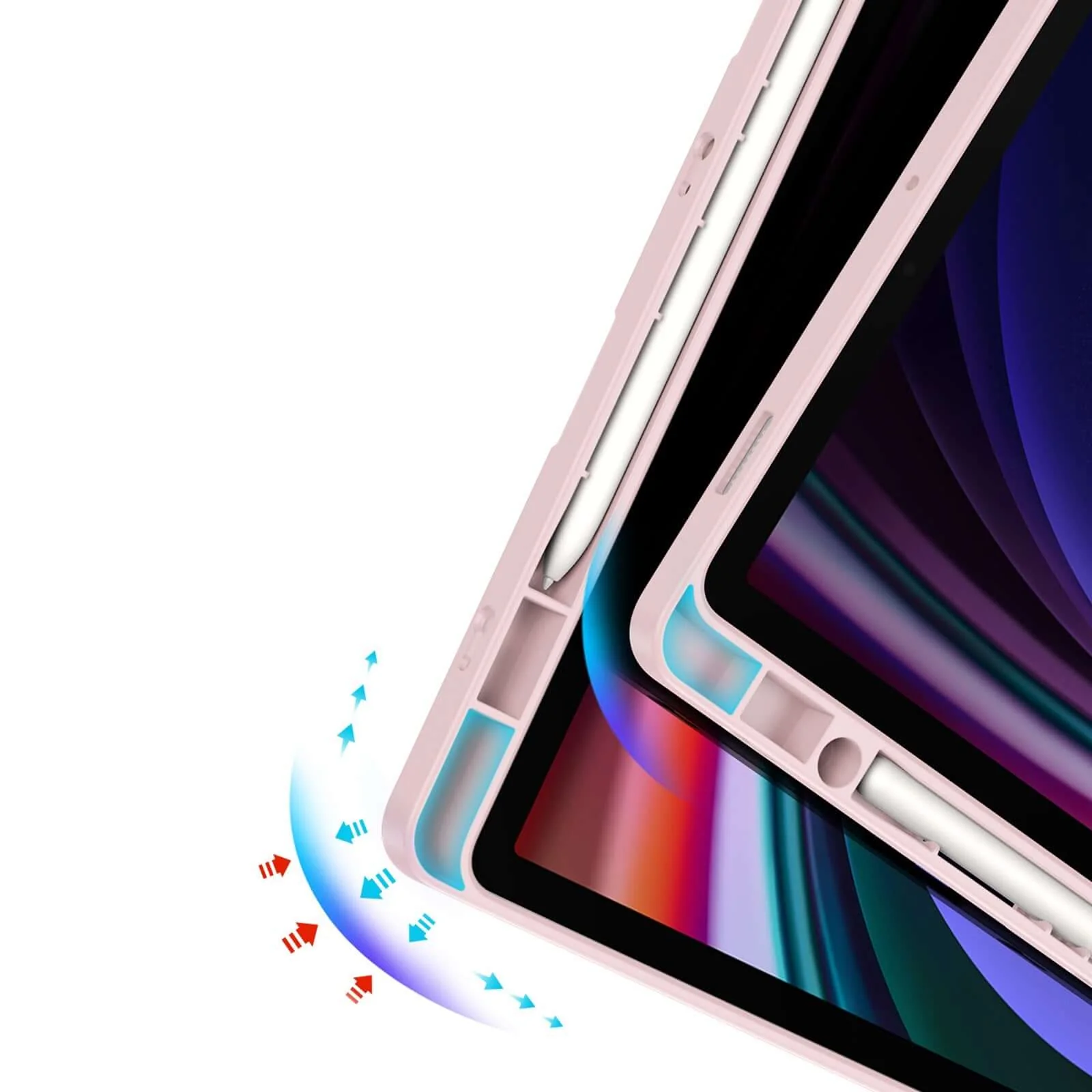 Schutzhülle mit Klappe für Galaxy Tab S10 FE / S9 FE / S9, Dux Ducis Magi, Transparent und Rosa - Image 11