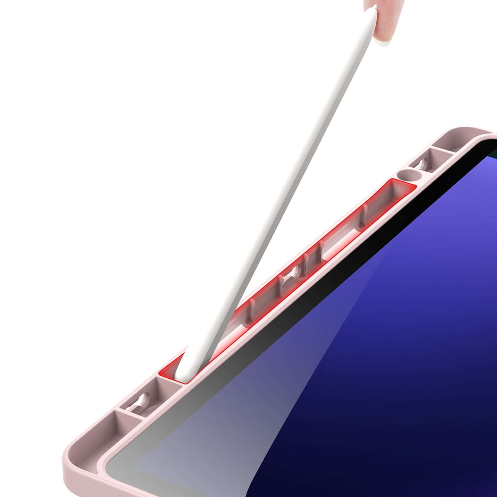 Schutzhülle mit Klappe für Galaxy Tab S10 FE / S9 FE / S9, Dux Ducis Magi, Transparent und Rosa - Image 9
