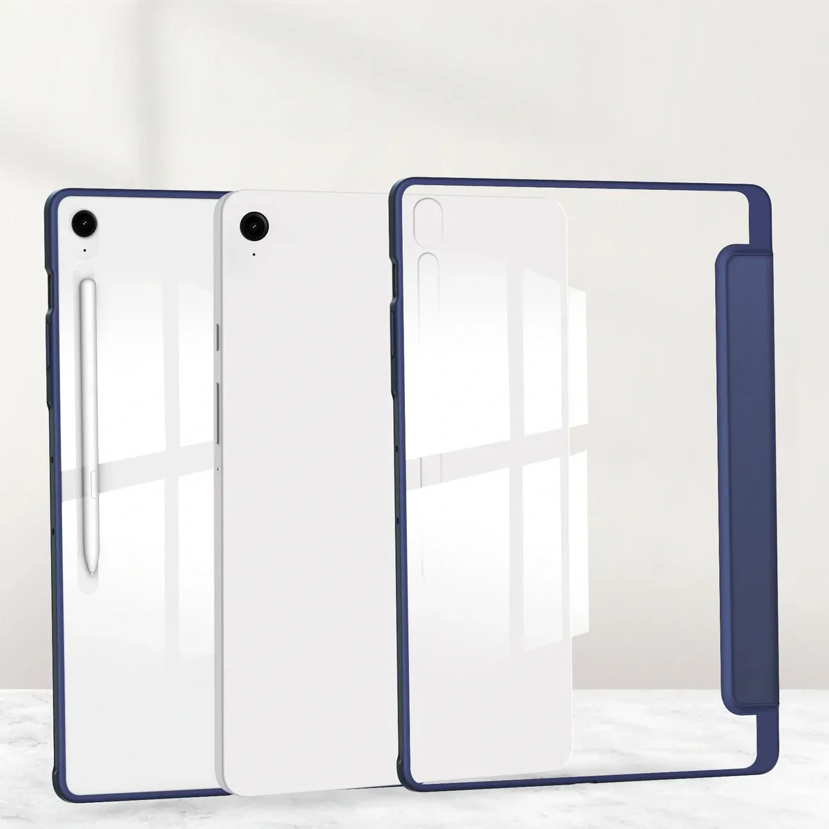 Schutzhülle mit Klappe für Galaxy Tab S10 FE Plus, Bizon Case Tab Clear Matt, Dunkelblau - Image 7