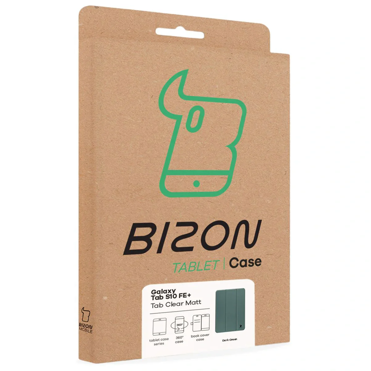 Schutzhülle mit Klappe für Galaxy Tab S10 FE Plus, Bizon Case Tab Clear Matt, Dunkelgrün - Image 8
