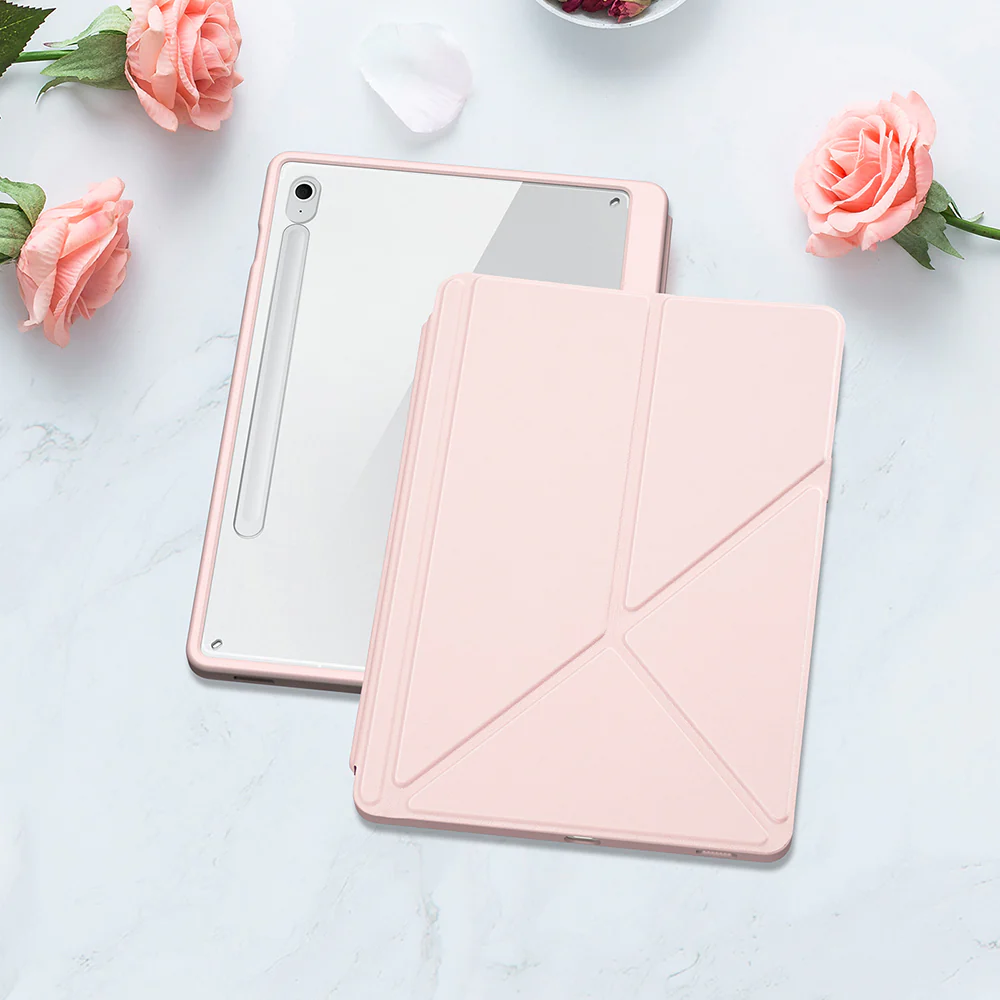 Schutzhülle mit Klappe für Galaxy Tab S10 FE Plus, Dux Ducis Magi, Transparent und Rosa - Image 11
