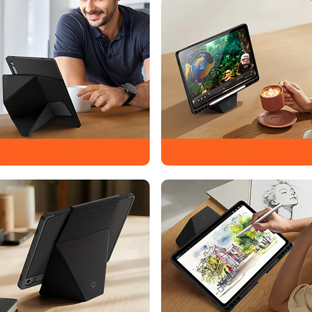 Schutzhülle mit Klappe für Galaxy Tab S10 Lite / S10 FE / S9 / S9 FE, Dux Ducis Vers, Schwarz - Image 4