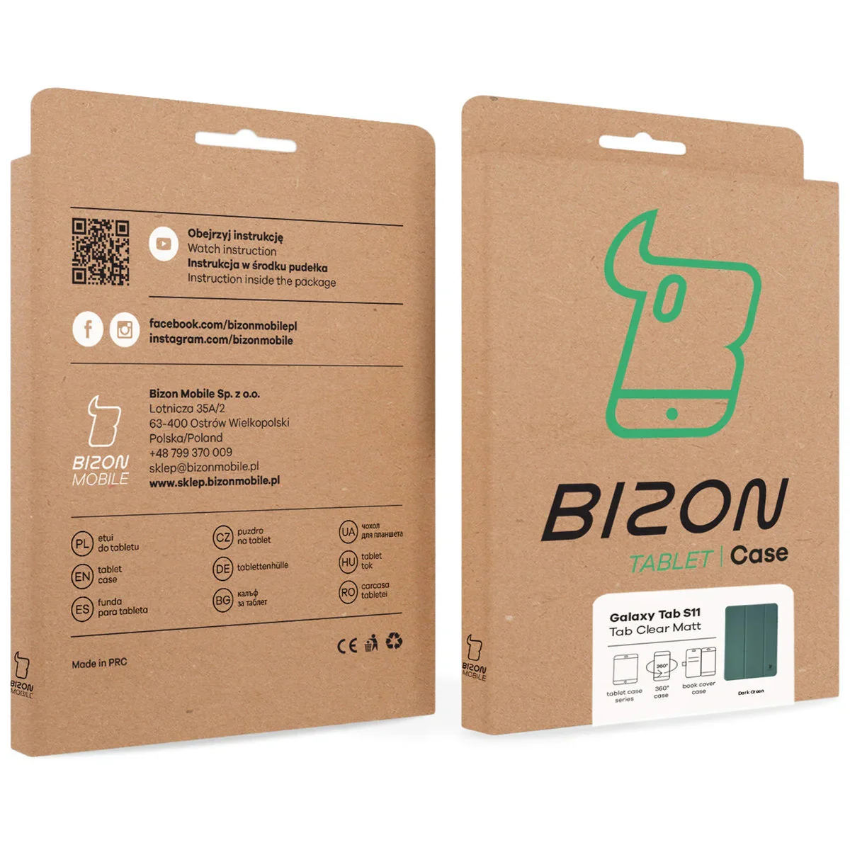 Schutzhülle mit Klappe für Galaxy Tab S11, Bizon Case Tab Clear Matt, Dunkelgrün - Image 9