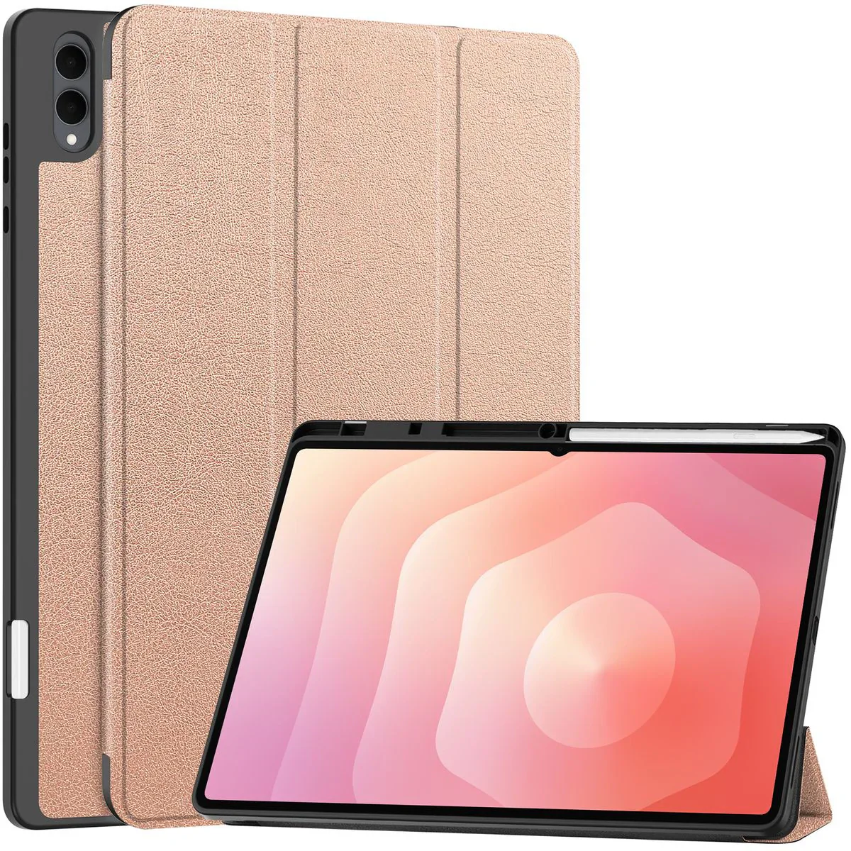 Schutzhülle mit Klappe für Galaxy Tab S11 Ultra, Bizon Case Tab Lizard, Rosegold