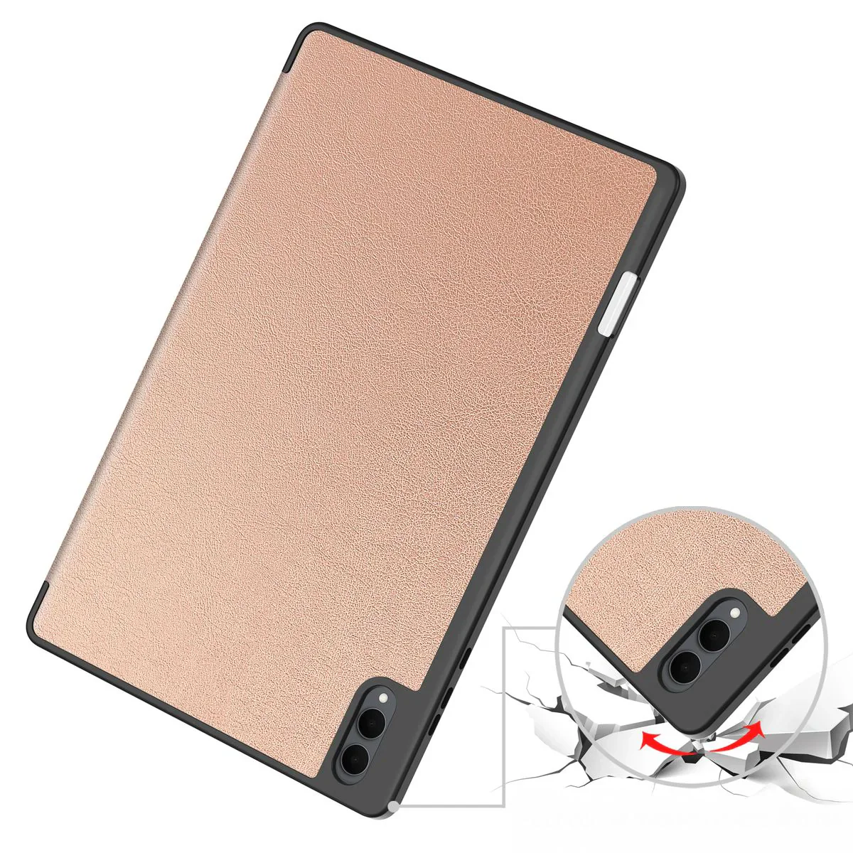 Schutzhülle mit Klappe für Galaxy Tab S11 Ultra, Bizon Case Tab Lizard, Rosegold - Image 3