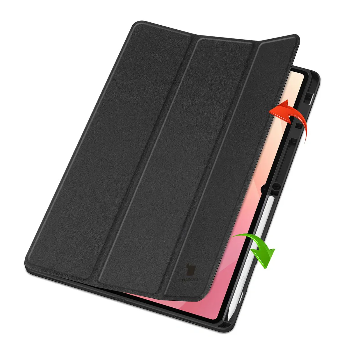 Schutzhülle mit Klappe für Galaxy Tab S11 Ultra, Bizon Case Tab Lizard, Schwarz - Image 2