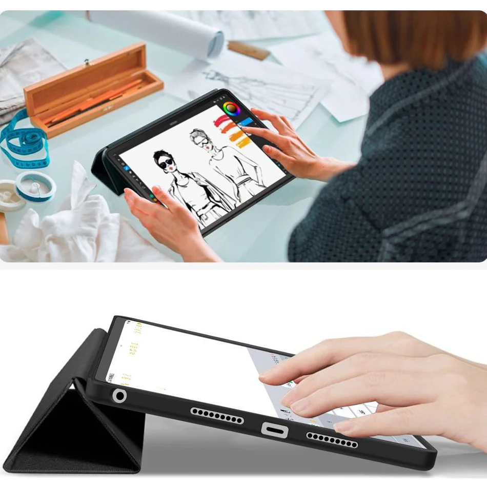 Schutzhülle mit Klappe für Lenovo Idea Tab 11.0, Tech-Protect Smartcase, Schwarz - Image 8