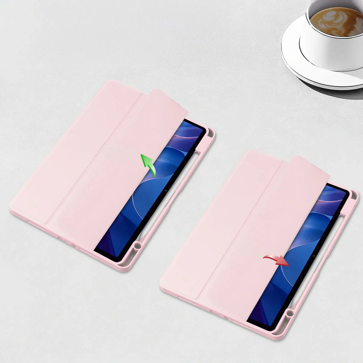 Schutzhülle mit Klappe für Xiaomi Redmi Pad 2, Bizon Case Tab Clear Matt, Rosa - Image 5