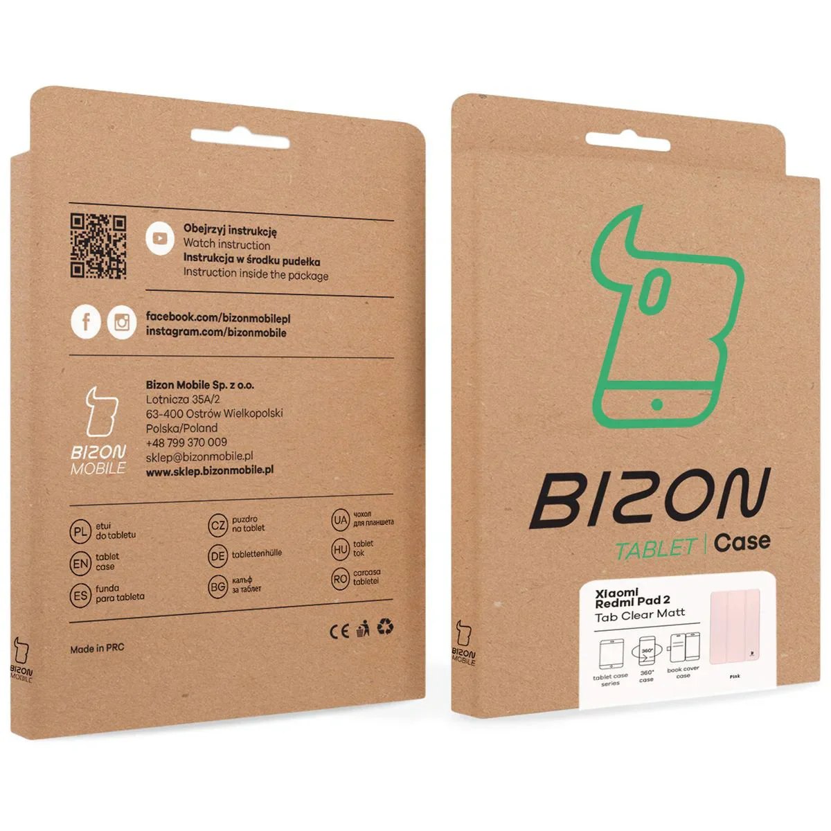 Schutzhülle mit Klappe für Xiaomi Redmi Pad 2, Bizon Case Tab Clear Matt, Rosa - Image 9