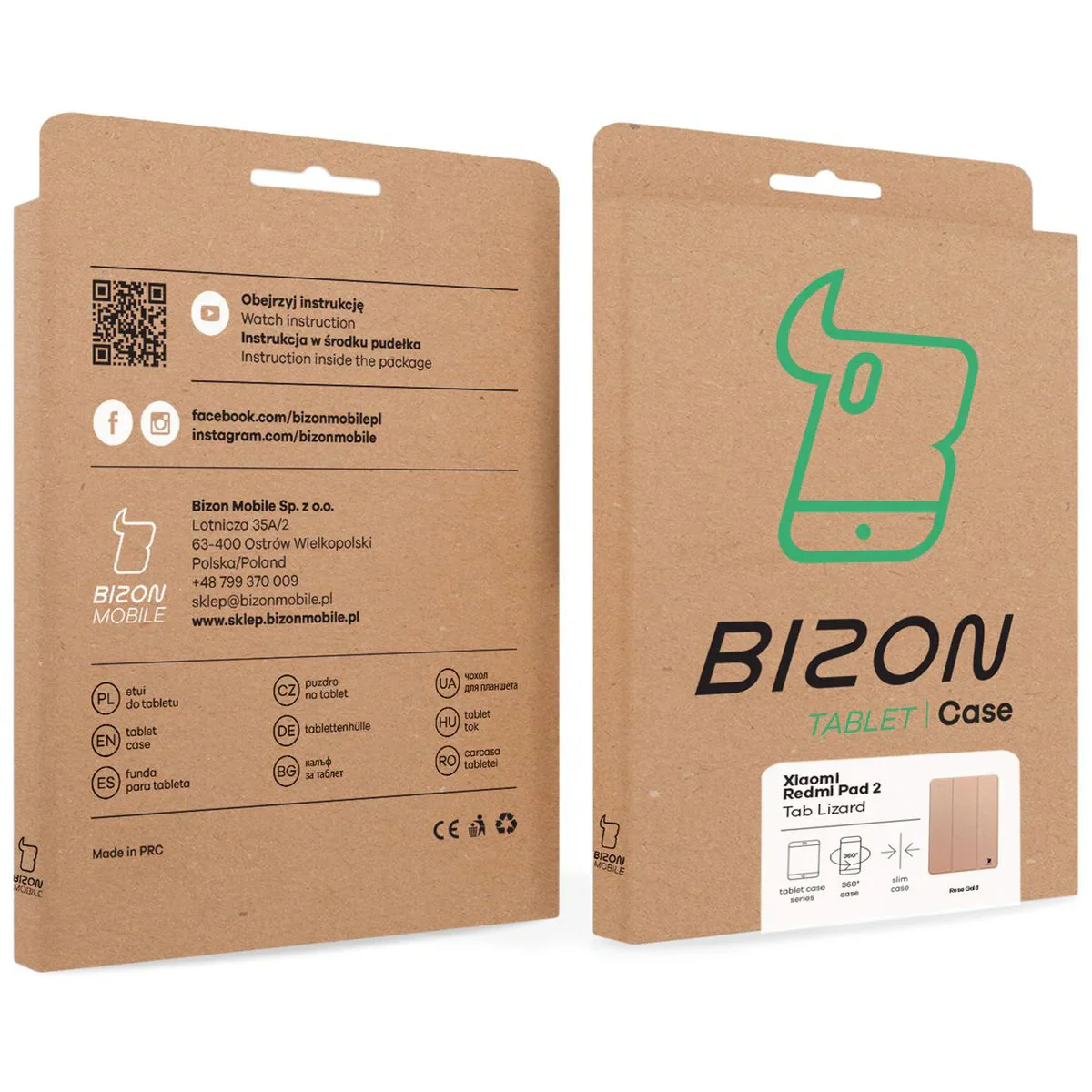 Schutzhülle mit Klappe für Xiaomi Redmi Pad 2, Bizon Case Tab Lizard, Rosegold - Image 10