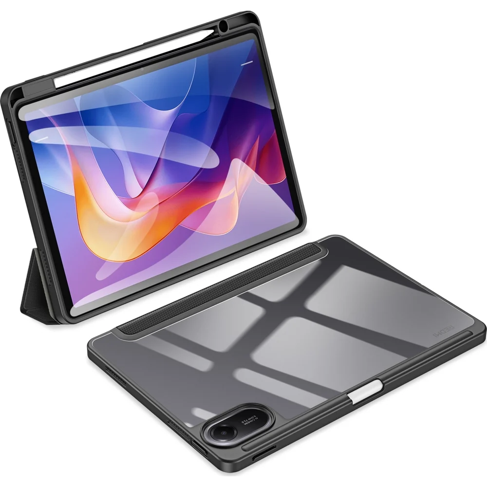 Schutzhülle mit Klappe für Xiaomi Redmi Pad 2, Dux Ducis Toby, Schwarz