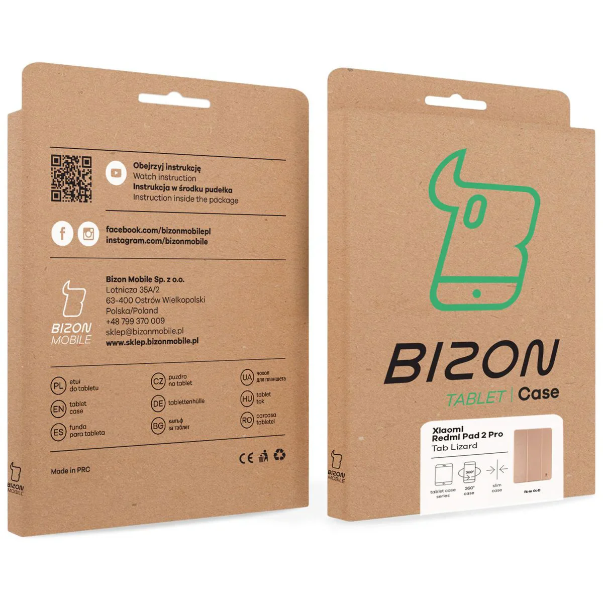 Schutzhülle mit Klappe für Xiaomi POCO Pad M1 / Redmi Pad 2 Pro, Bizon Case Tab Lizard, Rosegold - Image 10