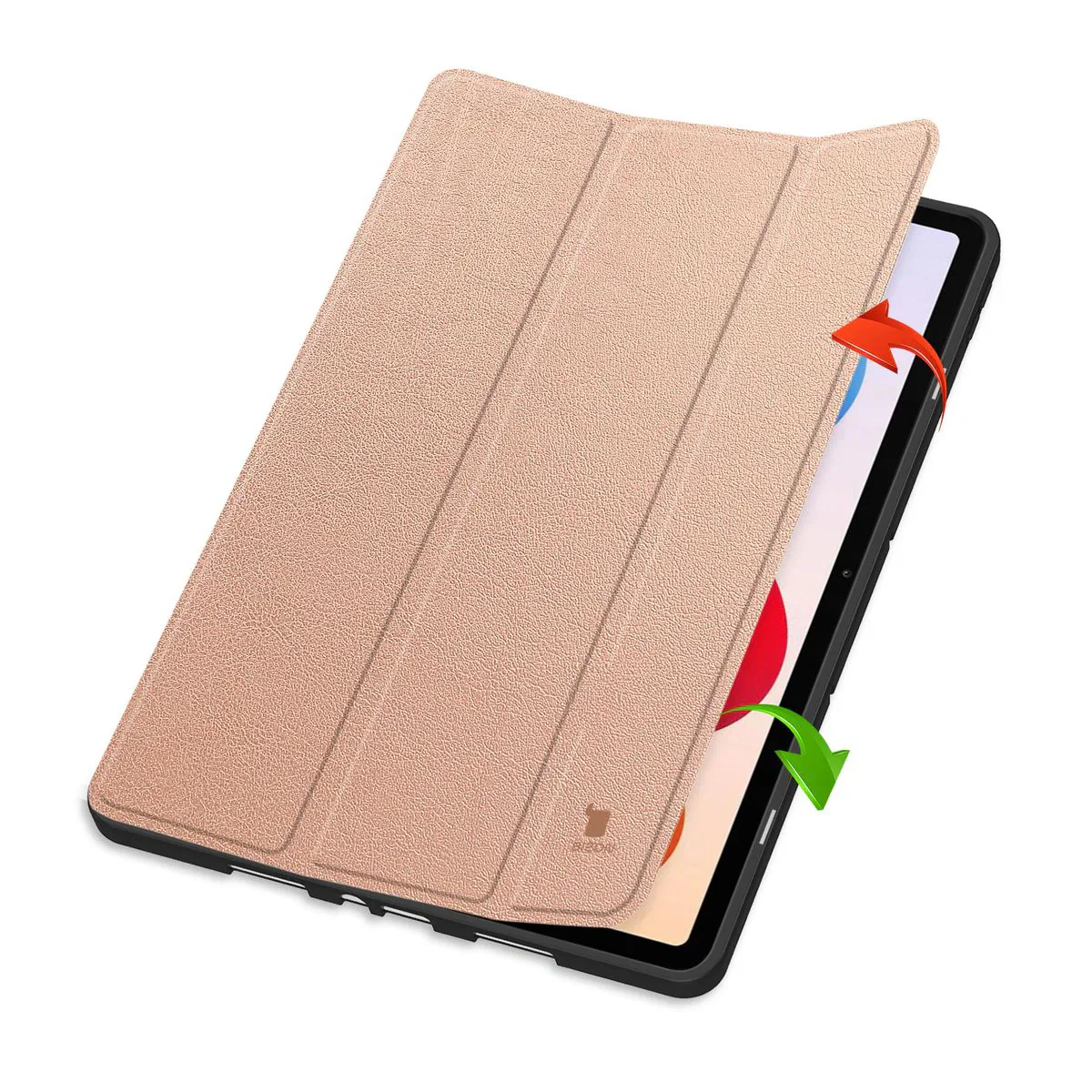 Schutzhülle mit Klappe für Xiaomi POCO Pad M1 / Redmi Pad 2 Pro, Bizon Case Tab Lizard, Rosegold - Image 2