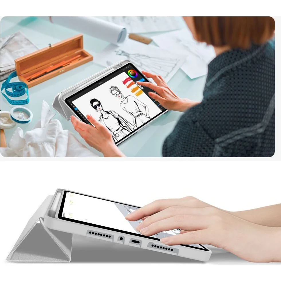 Schutzhülle mit Klappe für Xiaomi Redmi Pad 2 Pro, Tech-Protect SC Pen, Grau - Image 10
