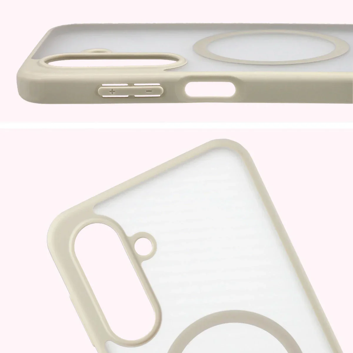 Schutzhülle mit Magnetring + gehärtetem Glas Bizon MatteO Pack für Galaxy A17 5G, Getönt-Beige - Image 5