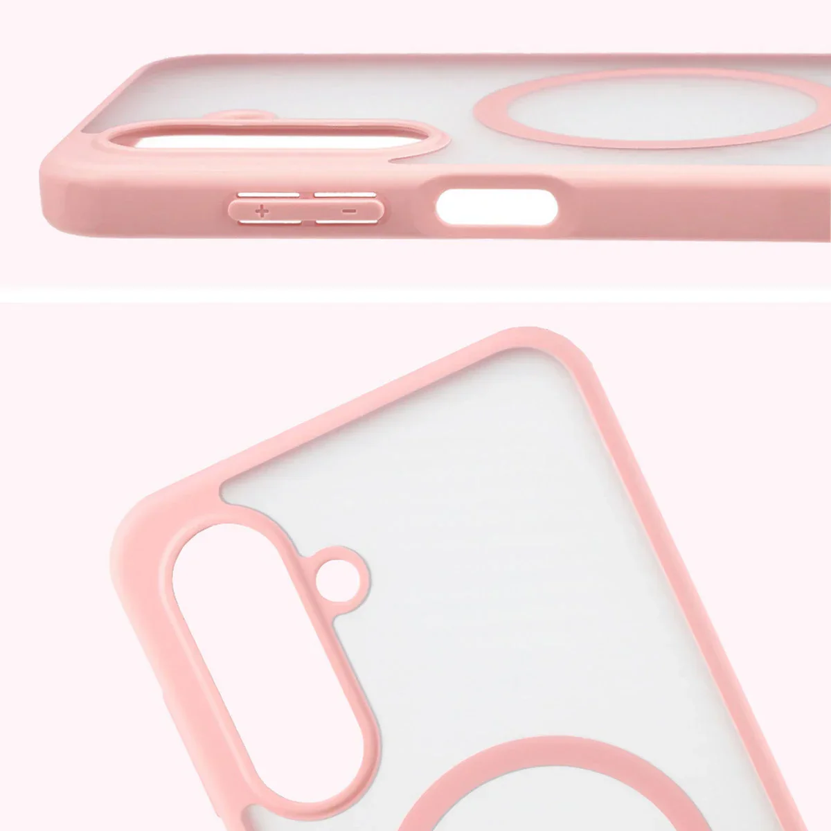 Schutzhülle mit Magnetring + gehärtetem Glas Bizon MatteO Pack für Galaxy A17 5G, Getönt-Hellrosa - Image 5