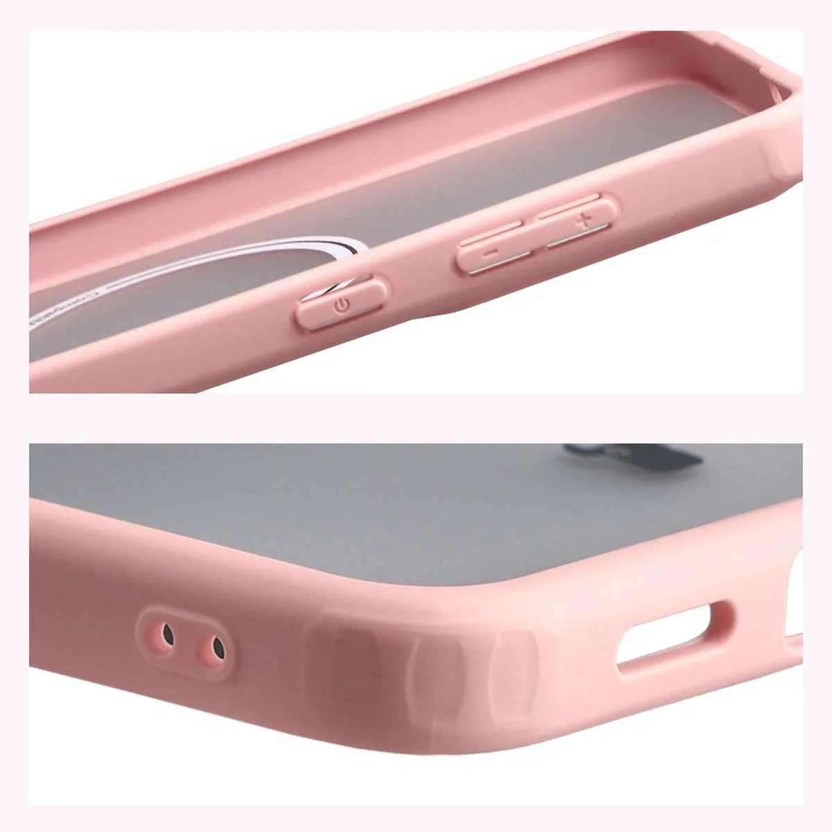 Schutzhülle mit Magnetring + gehärtetem Glas Bizon MatteO Pack für Galaxy S25 FE, Getönt-Hellrosa - Image 6