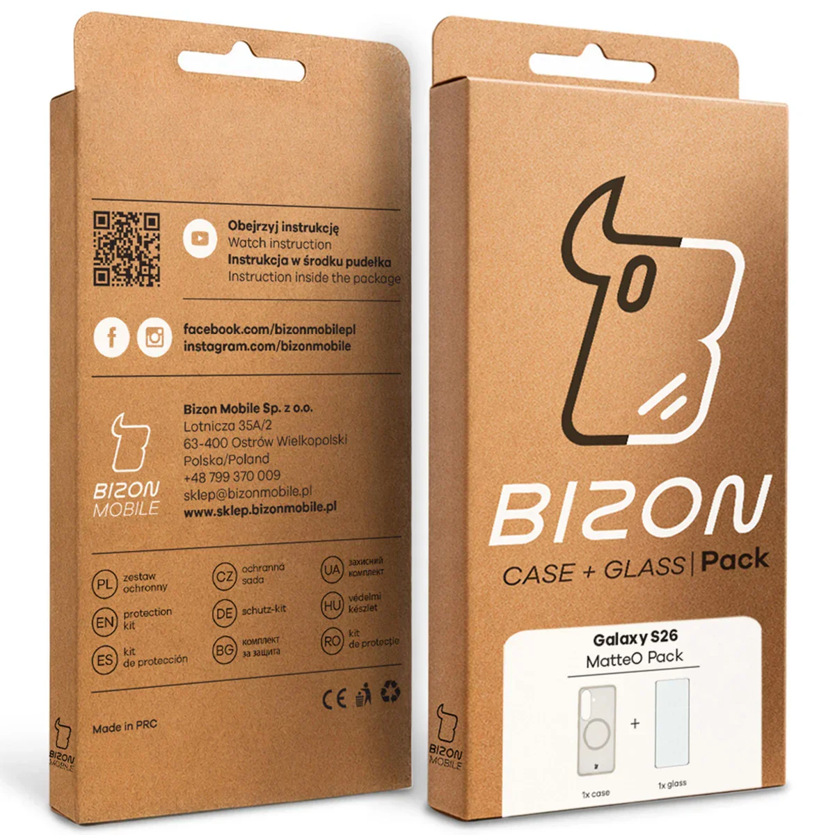 Schutzhülle mit Magnetring + gehärtetem Glas Bizon MatteO Pack für Galaxy S26, Getönt-Beige - Image 10