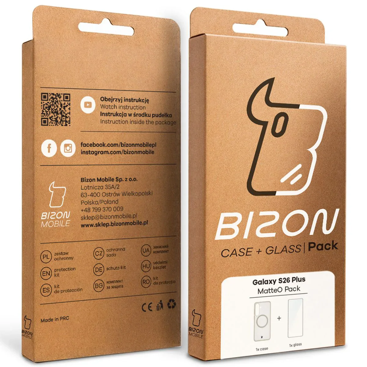 Schutzhülle mit Magnetring + gehärtetem Glas Bizon MatteO Pack für Galaxy S26 Plus, Getönt-Beige - Image 10