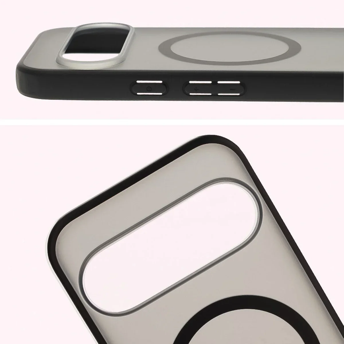 Schutzhülle mit Magnetring + gehärtetem Glas Bizon MatteO Pack für Google Pixel 10 / 10 Pro, Getönt-Schwarz - Image 5