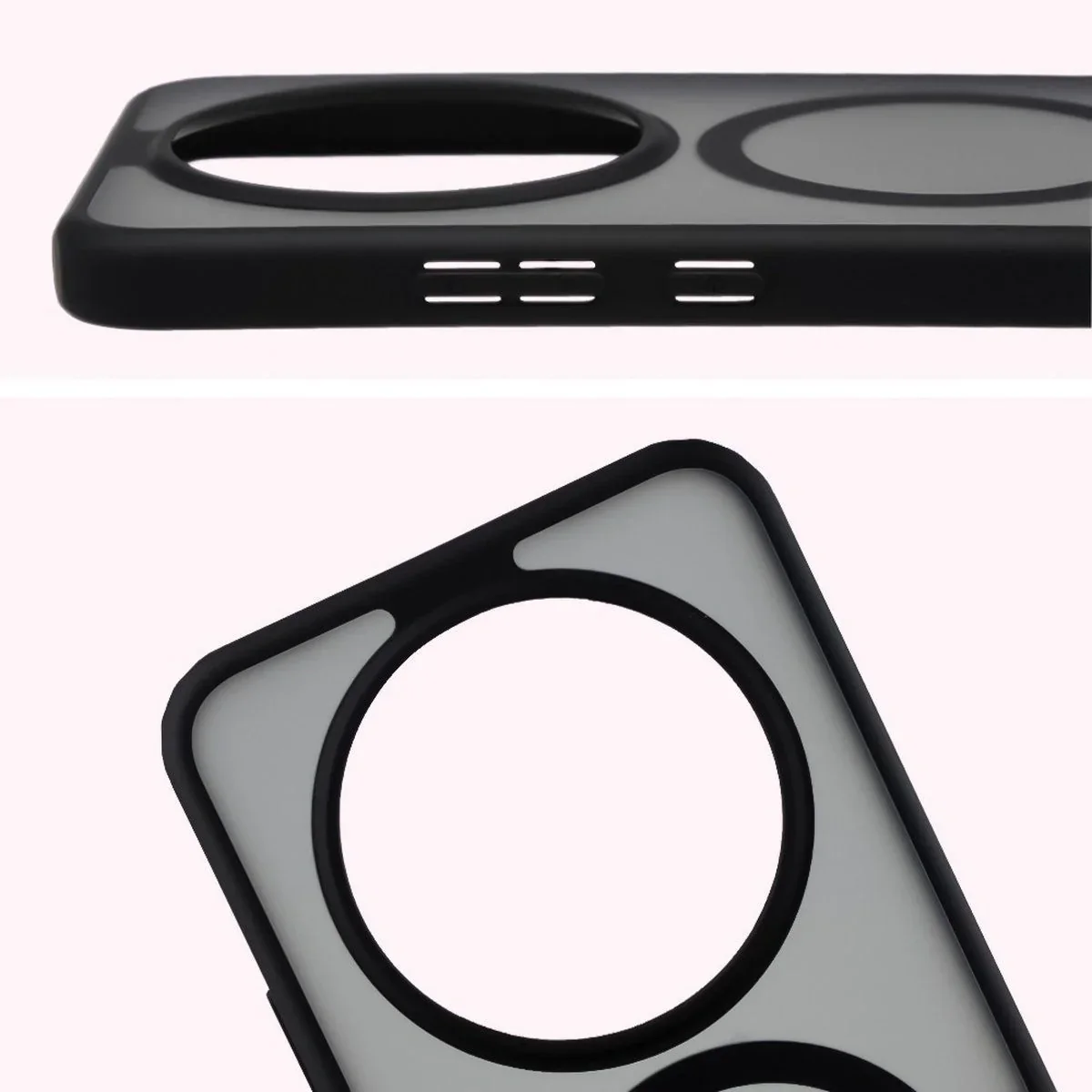 Schutzhülle mit Magnetring + gehärtetem Glas Bizon MatteO Pack für Honor Magic8 Lite, Getönt-Schwarz - Image 5
