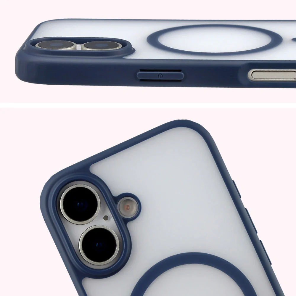 Schutzhülle mit Magnetring + gehärtetem Glas Bizon MatteO Pack für iPhone 17, Getönt-Dunkelblau - Image 5