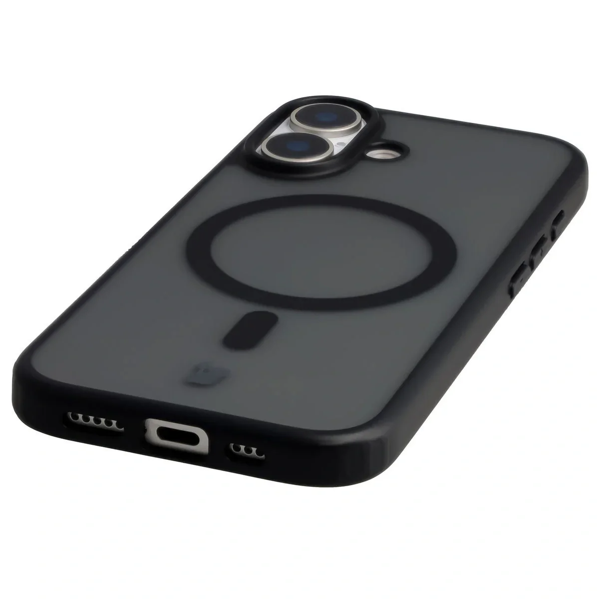 Schutzhülle mit Magnetring + gehärtetem Glas Bizon MatteO Pack für iPhone 17, Getönt-Schwarz - Image 7