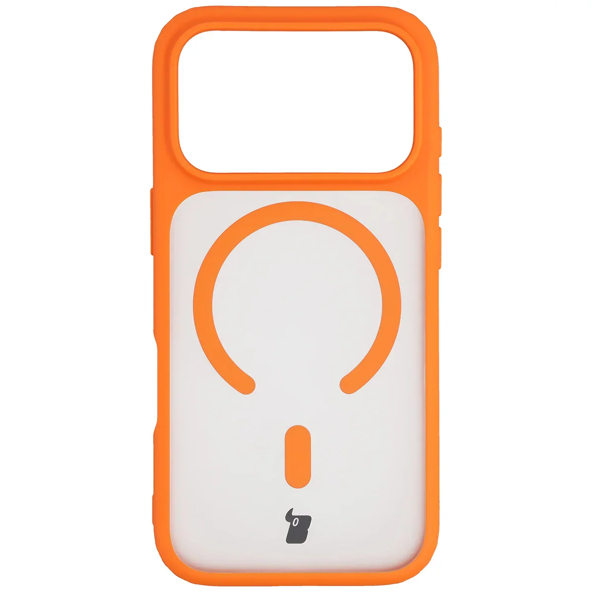 Schutzhülle mit Magnetring + gehärtetem Glas Bizon MatteO Pack für iPhone 17 Pro, Getönt-Orange - Image 2