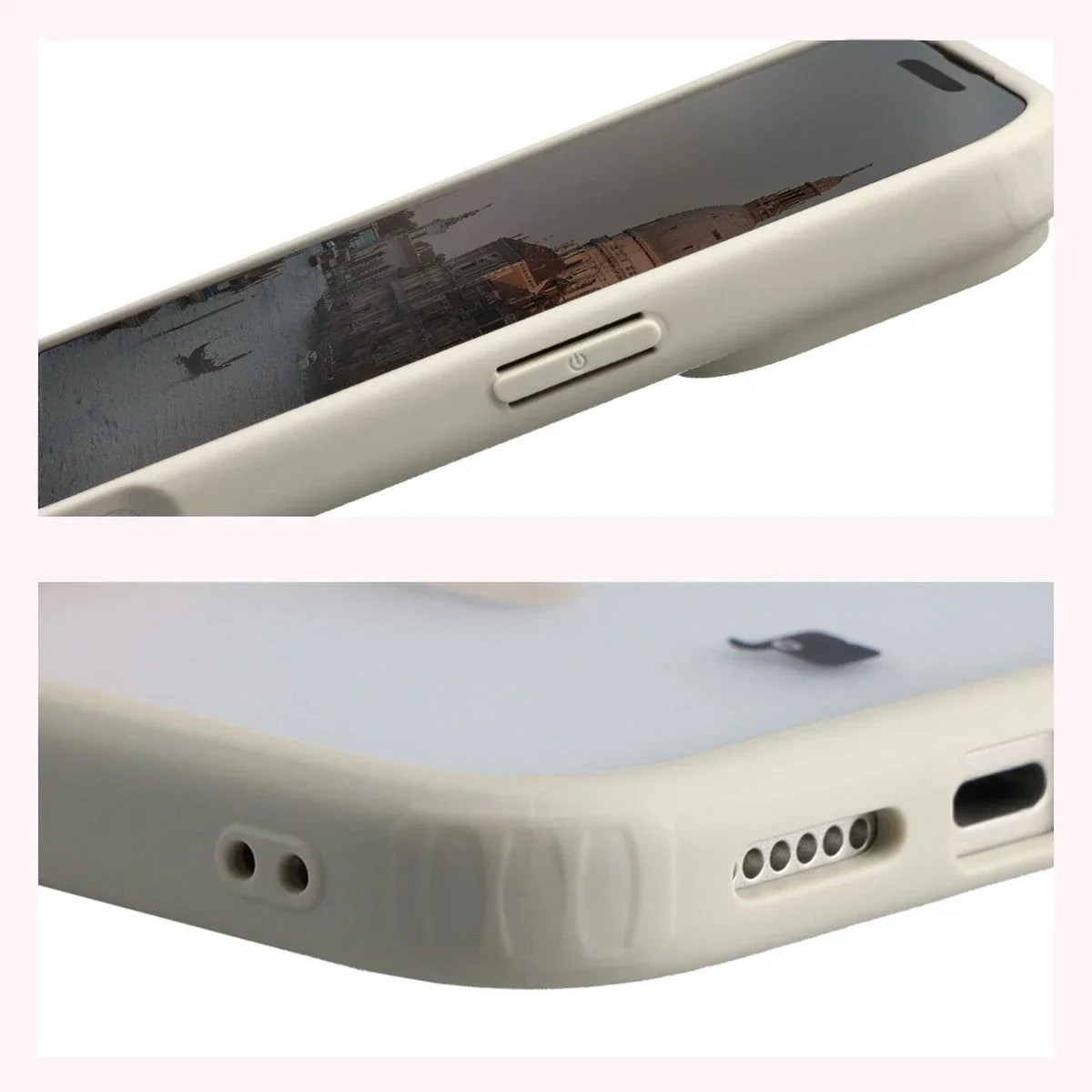 Schutzhülle mit Magnetring + gehärtetem Glas Bizon MatteO Pack für iPhone 17 Pro Max, Getönt-Beige - Image 6
