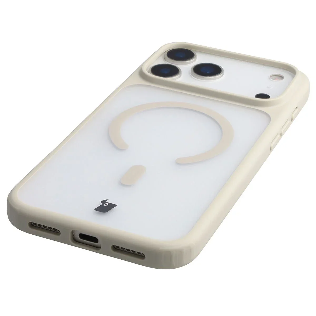 Schutzhülle mit Magnetring + gehärtetem Glas Bizon MatteO Pack für iPhone 17 Pro Max, Getönt-Beige - Image 7