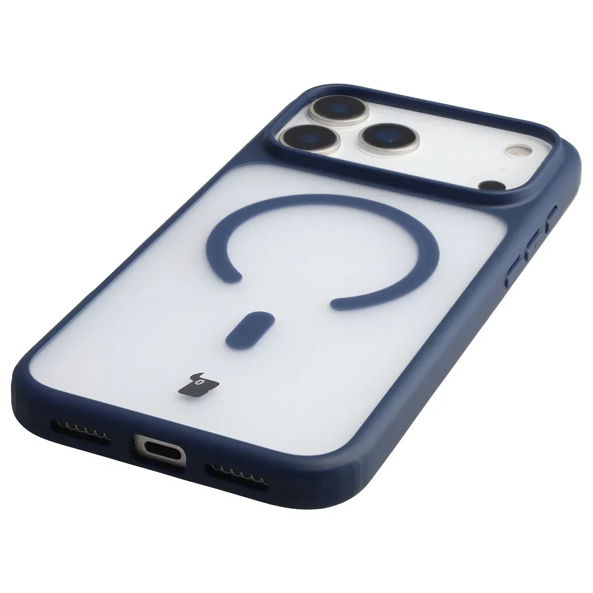 Schutzhülle mit Magnetring + gehärtetem Glas Bizon MatteO Pack für iPhone 17 Pro Max, Getönt-Dunkelblau - Image 7
