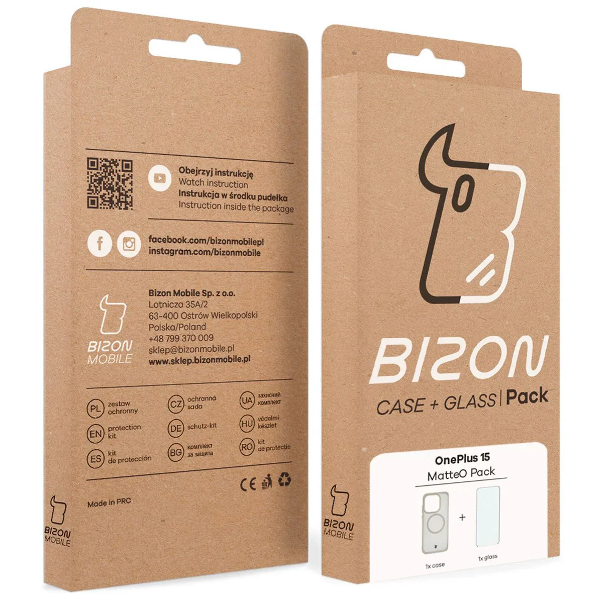 Schutzhülle mit Magnetring + gehärtetem Glas Bizon MatteO Pack für OnePlus 15, Getönt-Beige - Image 10