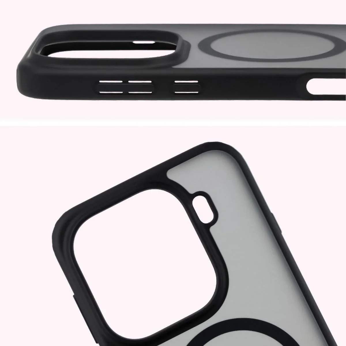 Schutzhülle mit Magnetring + gehärtetem Glas Bizon MatteO Pack für Oppo Find X9 Pro, Getönt-Schwarz - Image 5