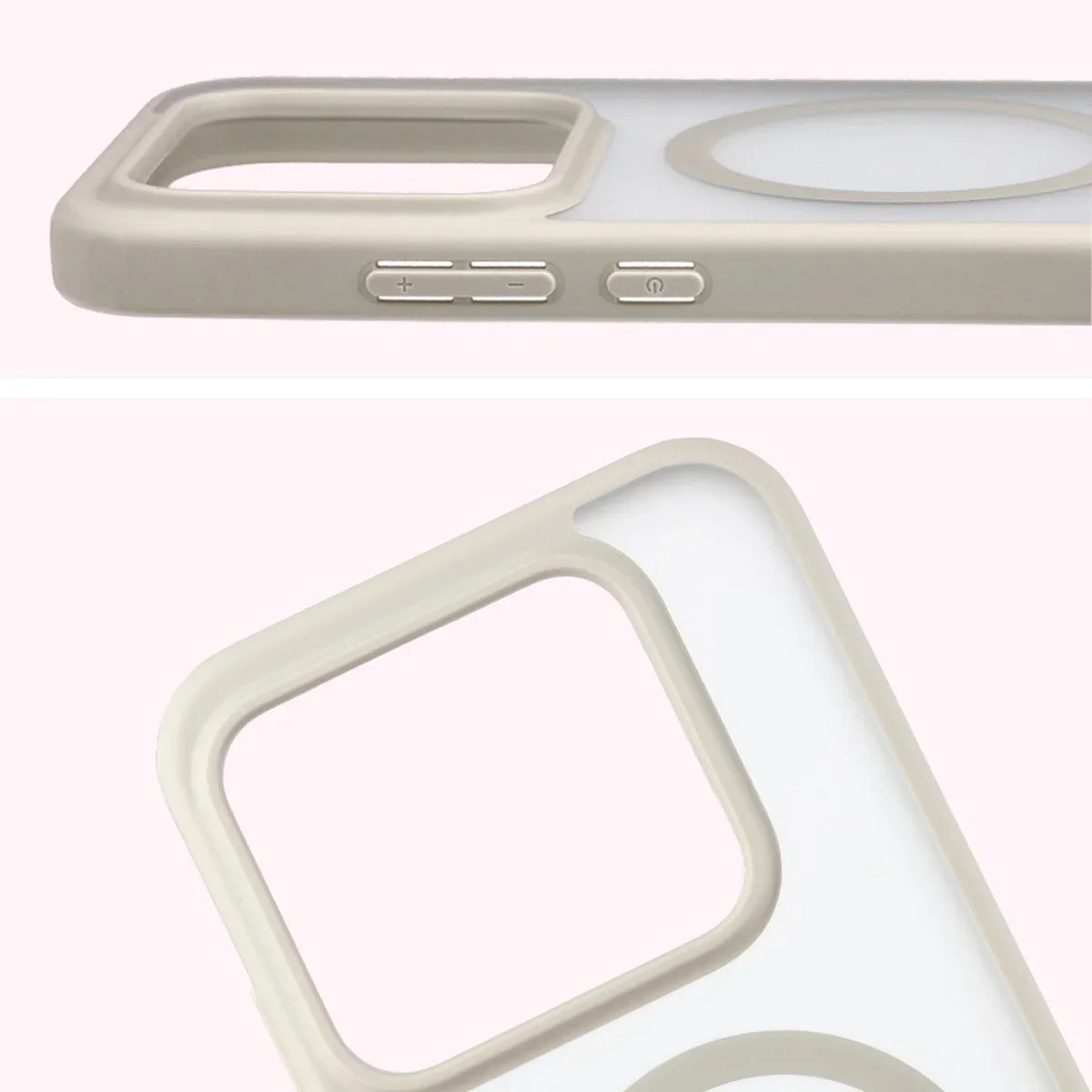 Schutzhülle mit Magnetring + gehärtetem Glas Bizon MatteO Pack für Realme GT 8 Pro, Getönt-Beige - Image 5