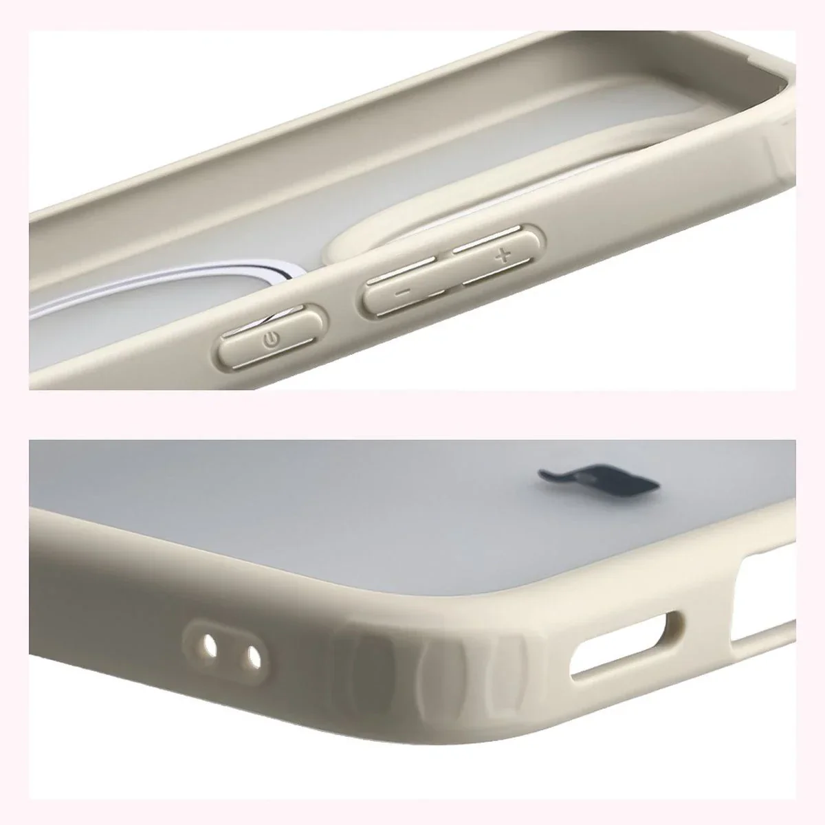 Schutzhülle mit Magnetring + gehärtetem Glas Bizon MatteO Pack für Xiaomi 15T, Getönt-Beige - Image 6
