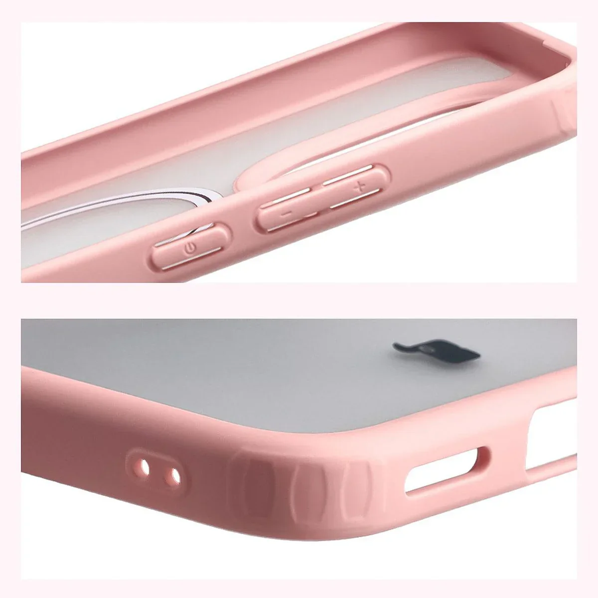 Schutzhülle mit Magnetring + gehärtetem Glas Bizon MatteO Pack für Xiaomi 15T, Getönt-Hellrosa - Image 6