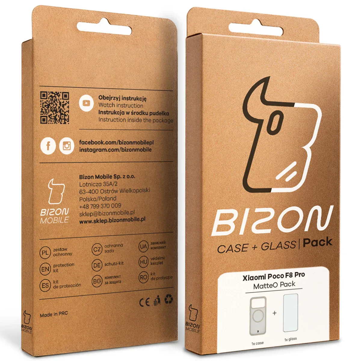 Schutzhülle mit Magnetring + gehärtetem Glas Bizon MatteO Pack für Xiaomi POCO F8 Pro, Getönt-Beige - Image 10