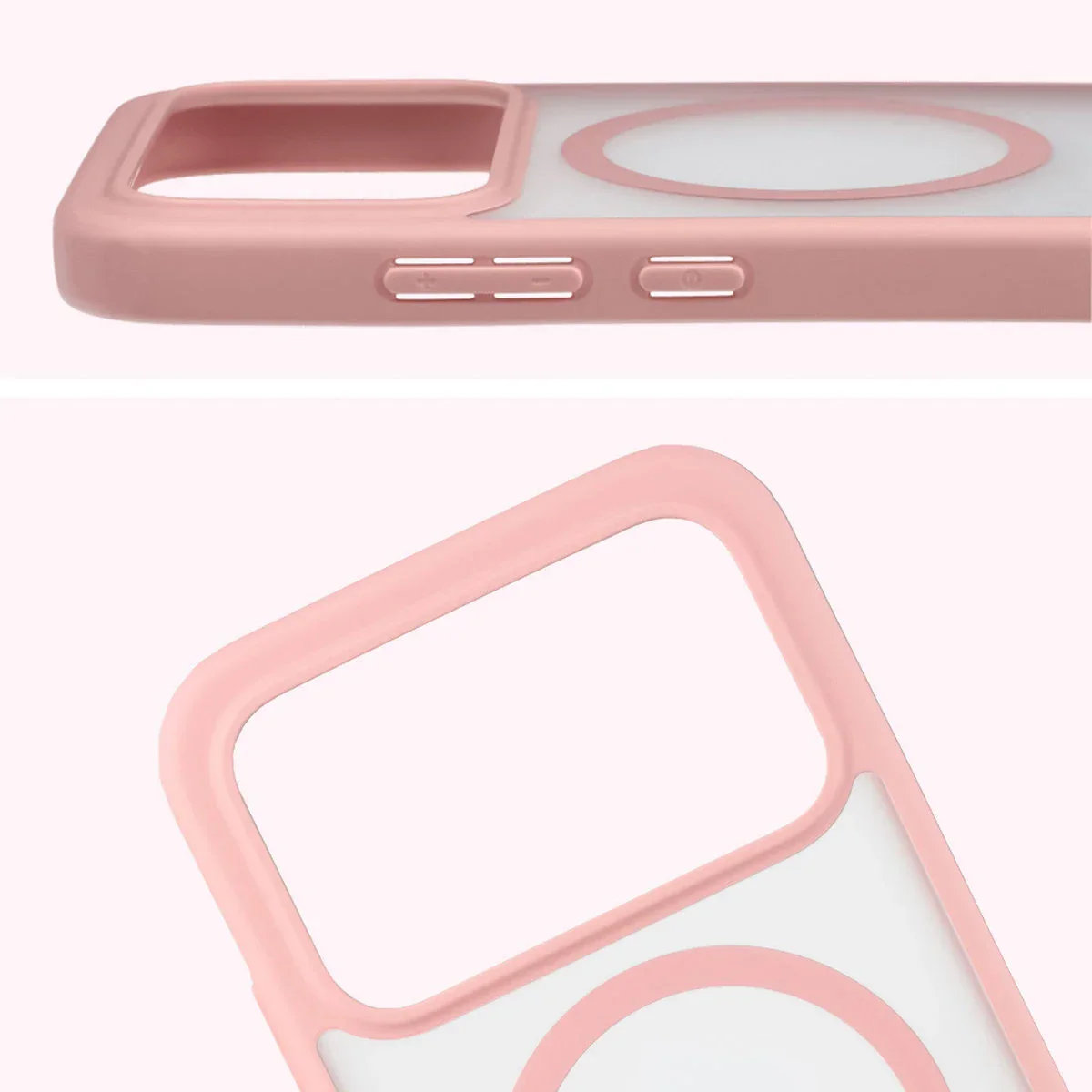 Schutzhülle mit Magnetring + gehärtetem Glas Bizon MatteO Pack für Xiaomi POCO F8 Pro, Getönt-Hellrosa - Image 5