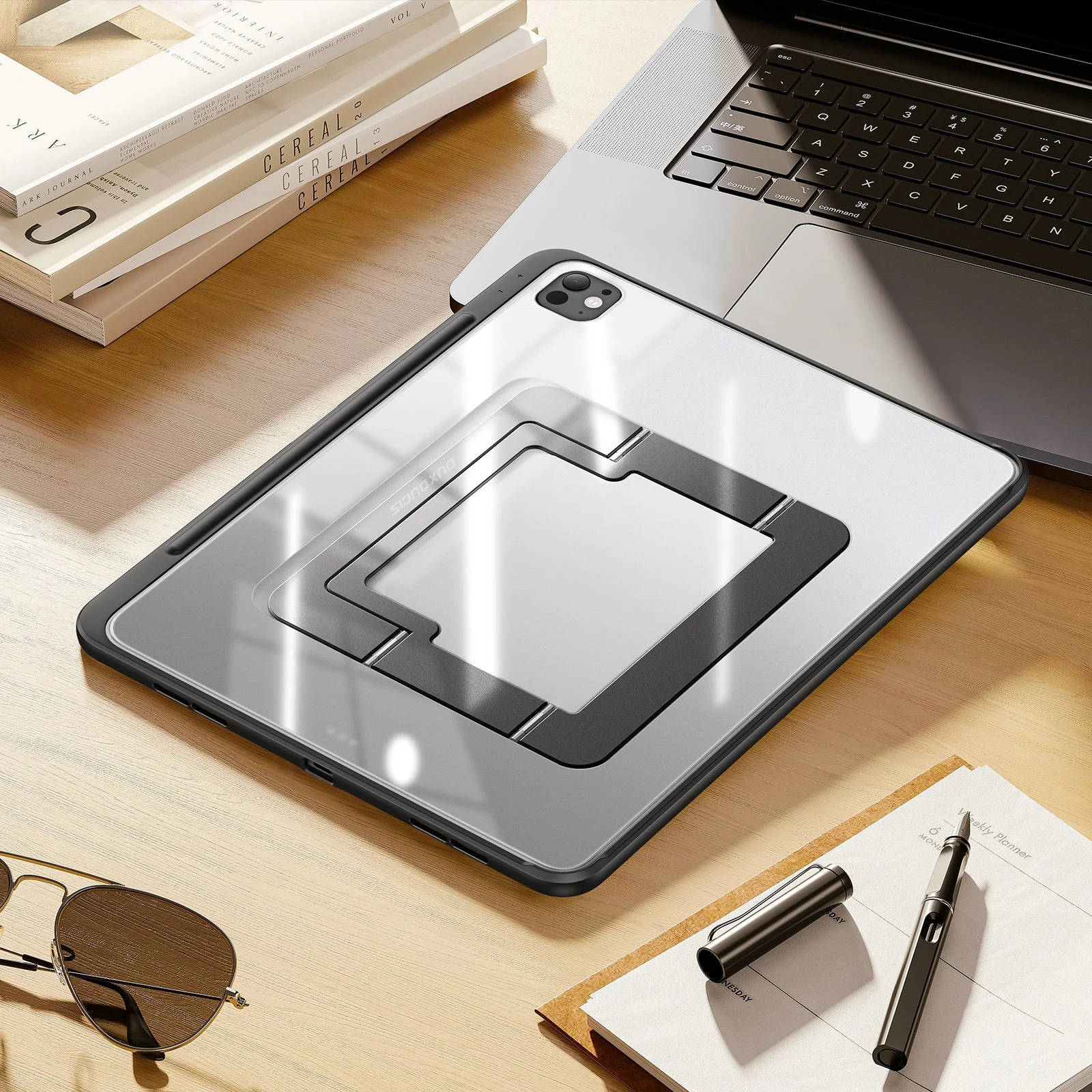 Schutzhülle mit Ständer für iPad Pro 11 M5 2025 / Pro 11" M4 2024, Dux Ducis Axis, Transparent-Schwarz - Image 13