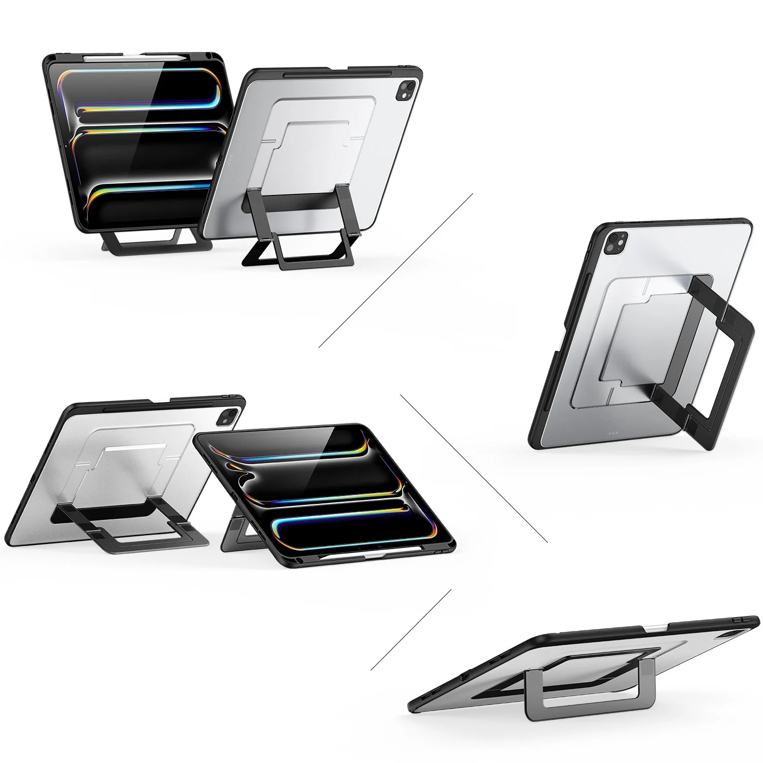 Schutzhülle mit Ständer für iPad Pro 11 M5 2025 / Pro 11" M4 2024, Dux Ducis Axis, Transparent-Schwarz - Image 8