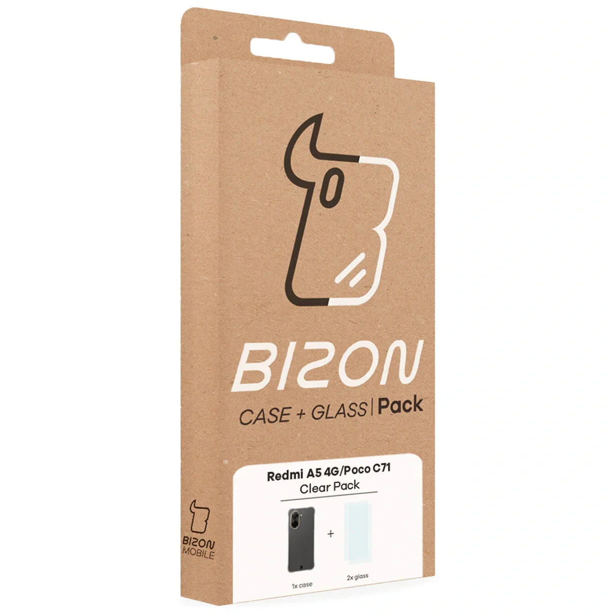 Schutzhülle + 2x gehärtetes Glas für Xiaomi Redmi A5 4G / POCO C71 4G, Bizon Case Clear Pack, Transparent - Image 9