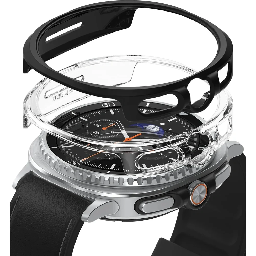 Schutzhülle Ringke Slim 2-pack für Galaxy Watch 8 Classic 46mm, Transparent und Schwarz