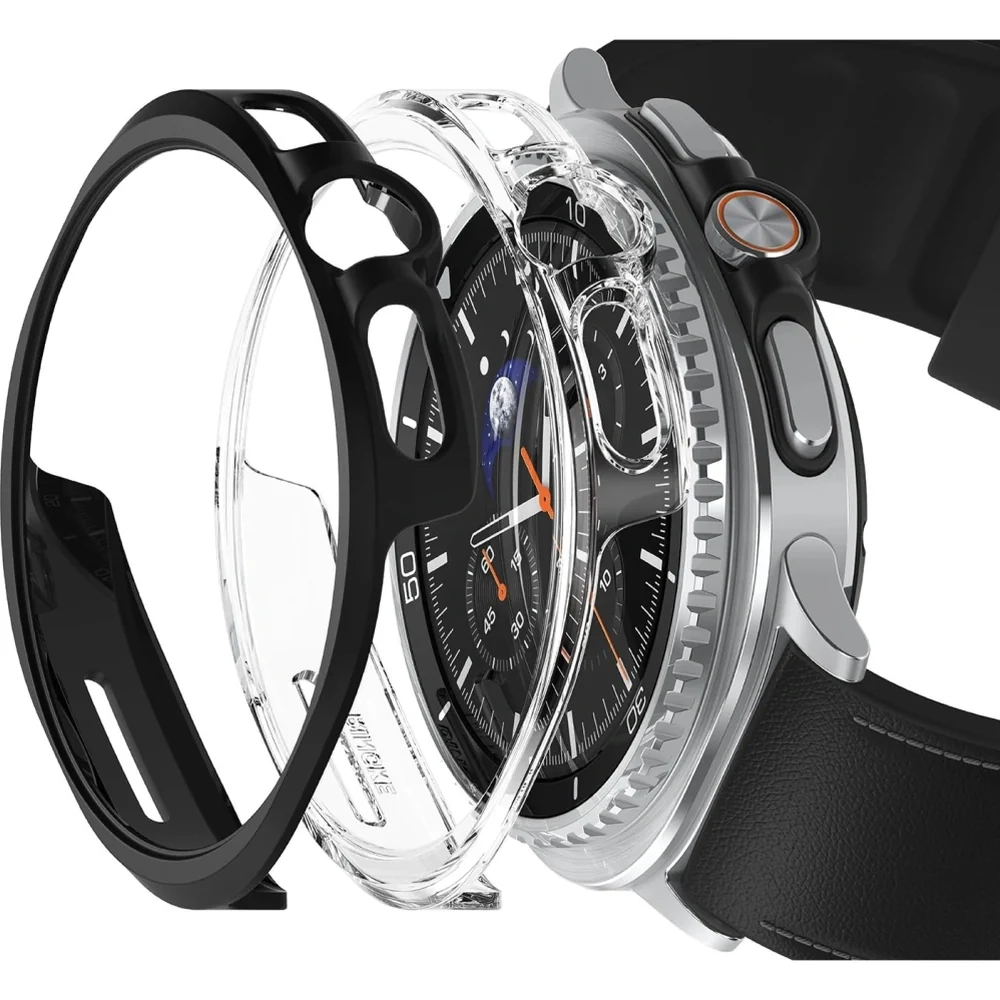 Schutzhülle Ringke Slim 2-pack für Galaxy Watch 8 Classic 46mm, Transparent und Schwarz - Image 5