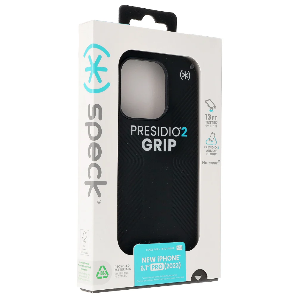 Schutzhülle Speck Presidio2 Grip für Apple iPhone 15 Pro, Schwarz und Grau - Image 8