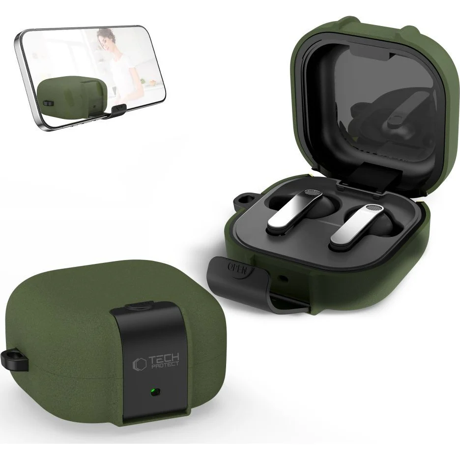 Schutzhülle Tech-Protect Slim Hook für Samsung Galaxy Buds 4 / 4 Pro, Grün - Image 5