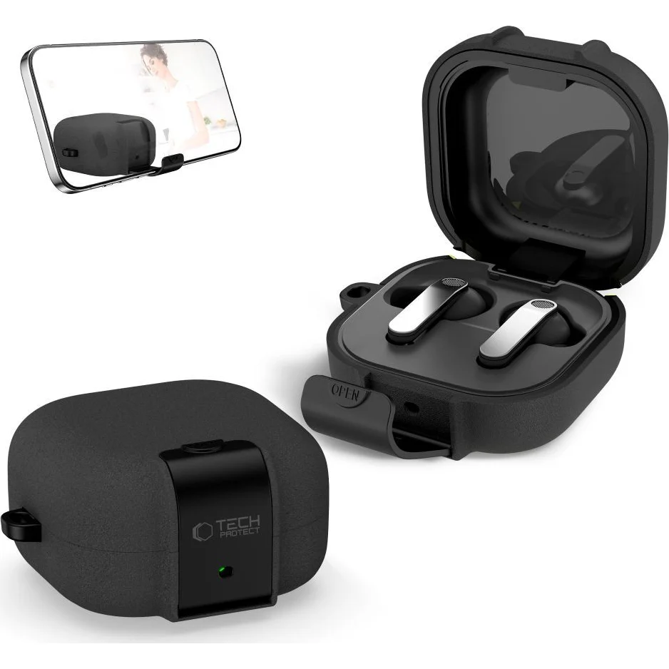 Schutzhülle Tech-Protect Slim Hook für Samsung Galaxy Buds 4 / 4 Pro, Schwarz - Image 4