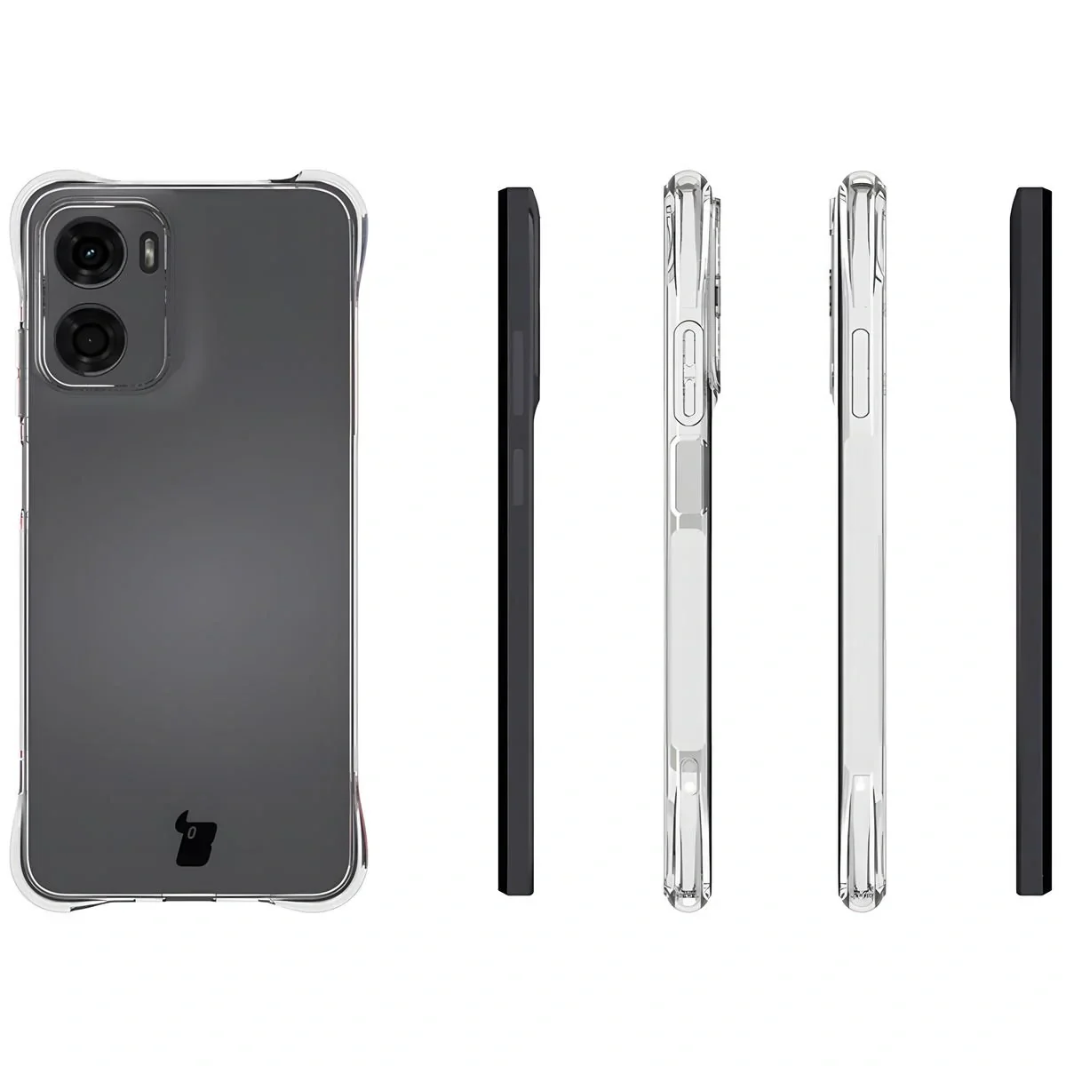 Schutzhülle + 2x gehärtetes Glas für Motorola Moto E15, Bizon Case Clear Pack, Transparent - Image 4