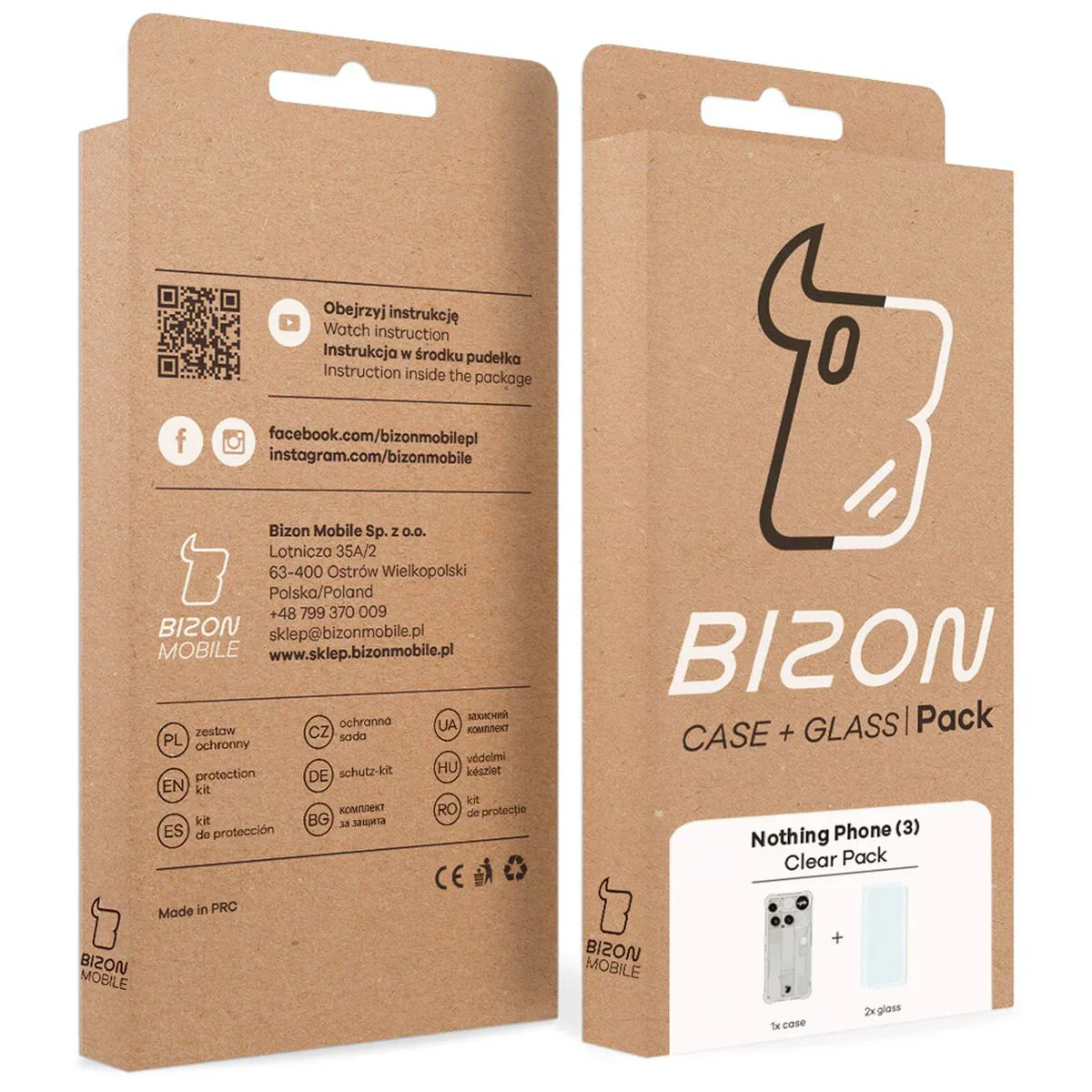 Schutzhülle + 2x gehärtetes Glas für Nothing Phone (3), Bizon Case Clear Pack, Transparent - Image 10