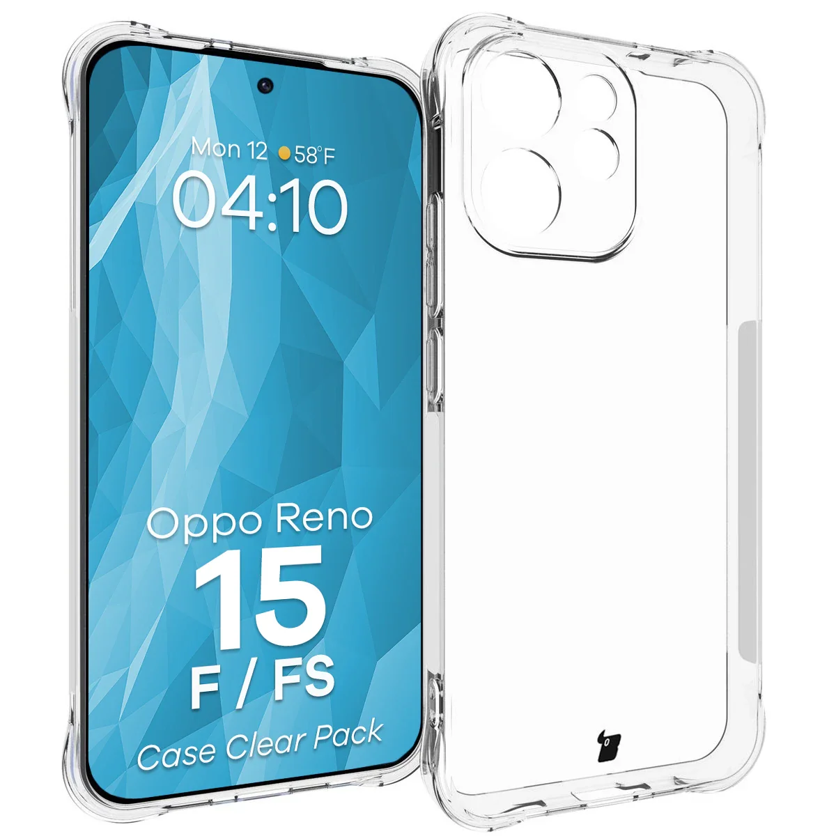 Schutzhülle + 2x gehärtetes Glas für Oppo Reno 15 F / FS, Bizon Case Clear Pack, Transparent - Image 3